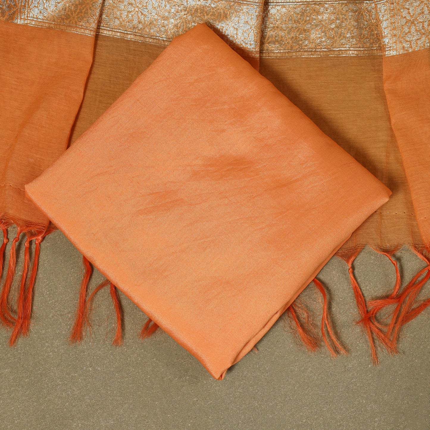  2pc Cotton x Viscose Zari Banarasi Dress Material 