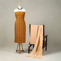 Orange 3pc Handloom Cotton Sambalpuri Ikat Dress Material