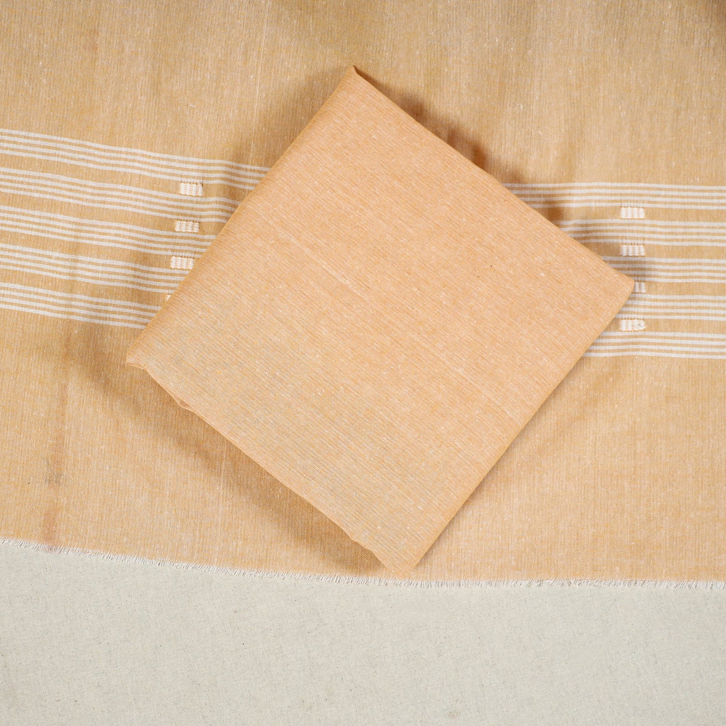 Orange 3pc Handloom Cotton Sambalpuri Ikat Dress Material