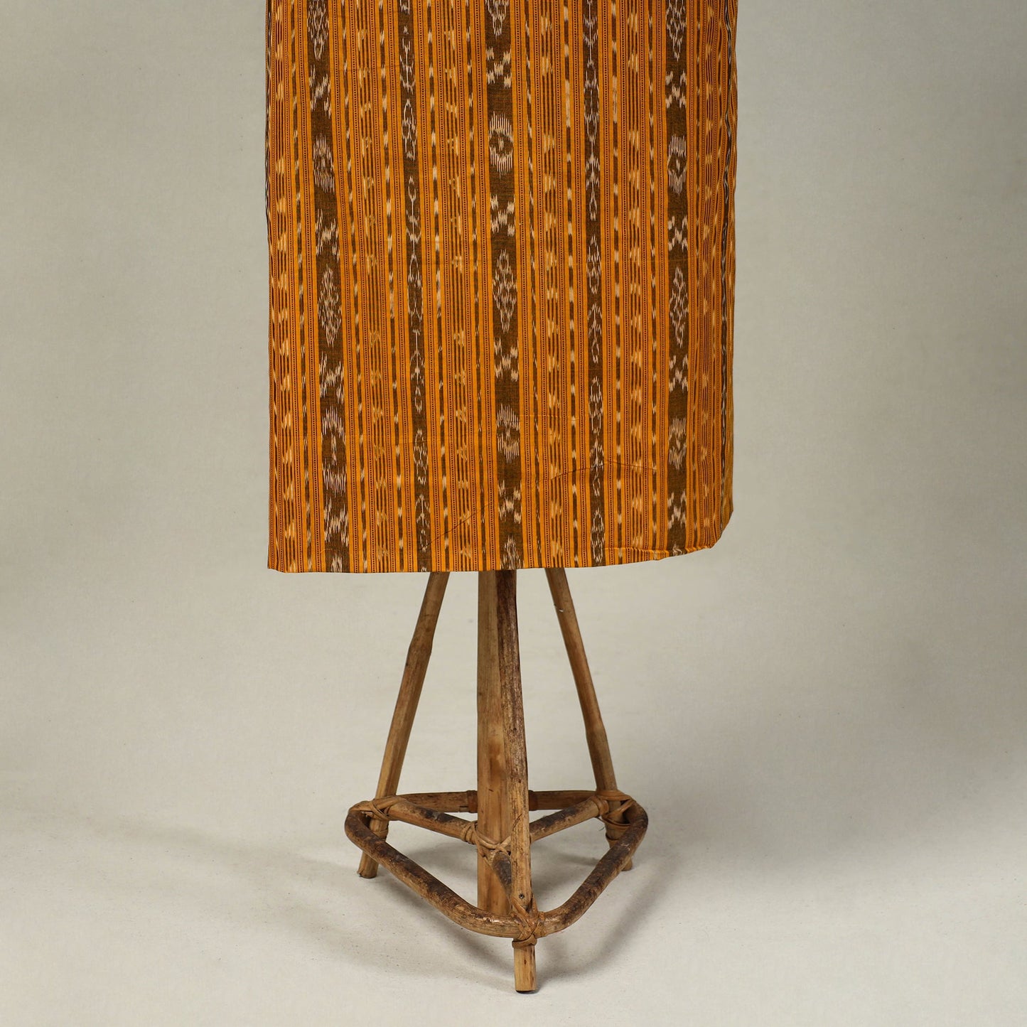 Orange 3pc Handloom Cotton Sambalpuri Ikat Dress Material