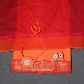 Orange - 3pc unstitched mangalagiri dress material