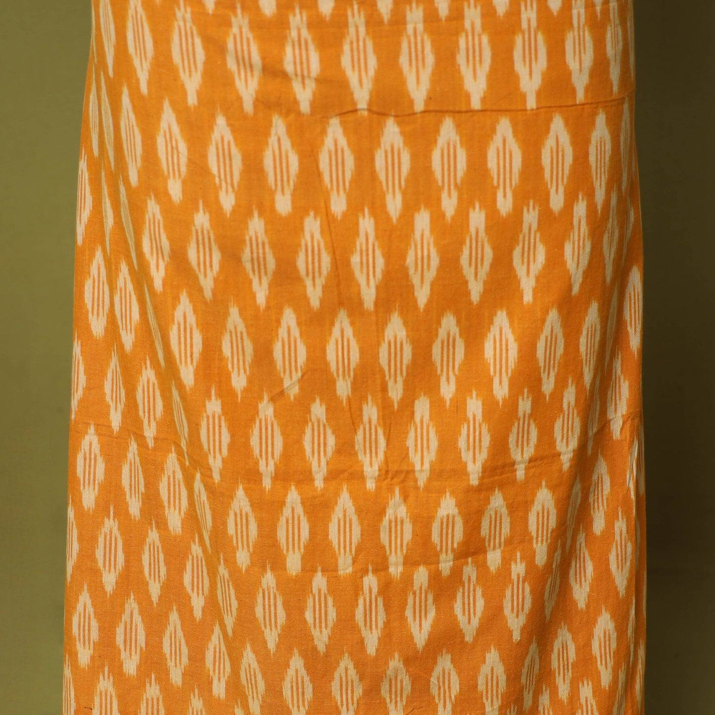 Orange - 3pc handloom cotton unstitched pochampally ikat