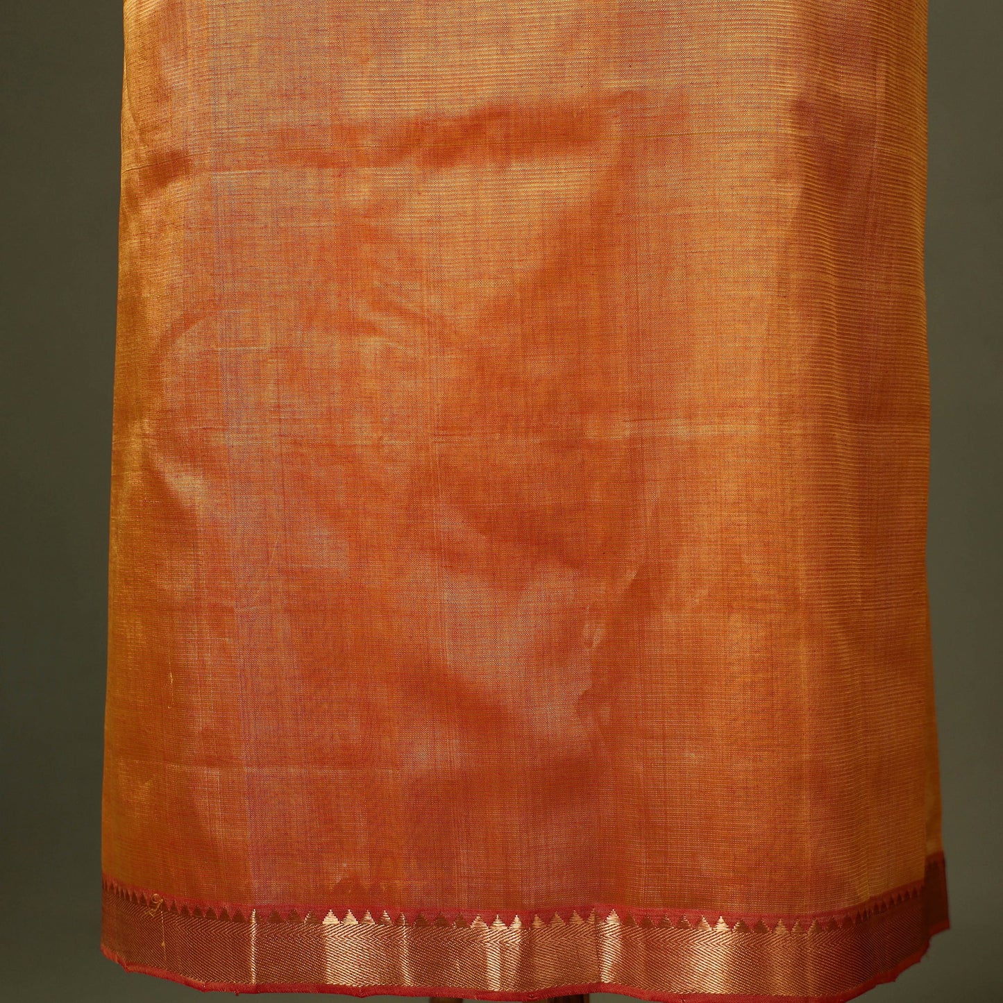 Orange - 3pc handloom unstitched mangalagiri dress material