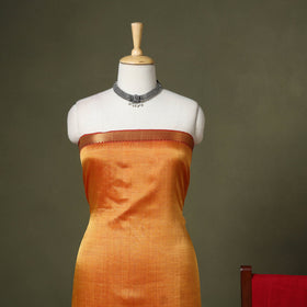 Orange - 3pc handloom unstitched mangalagiri dress material