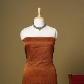 Orange - 3pc karnataka weave cotton unstitched khun dress