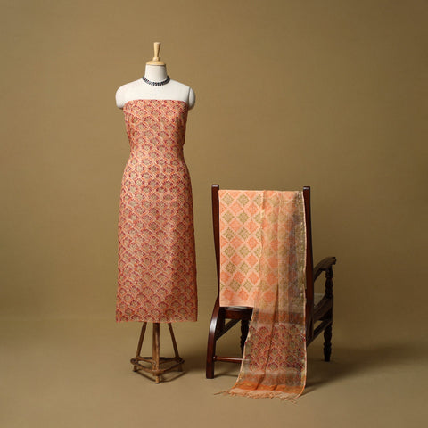 3pc kota doria cotton sanganeri unstitched dress material