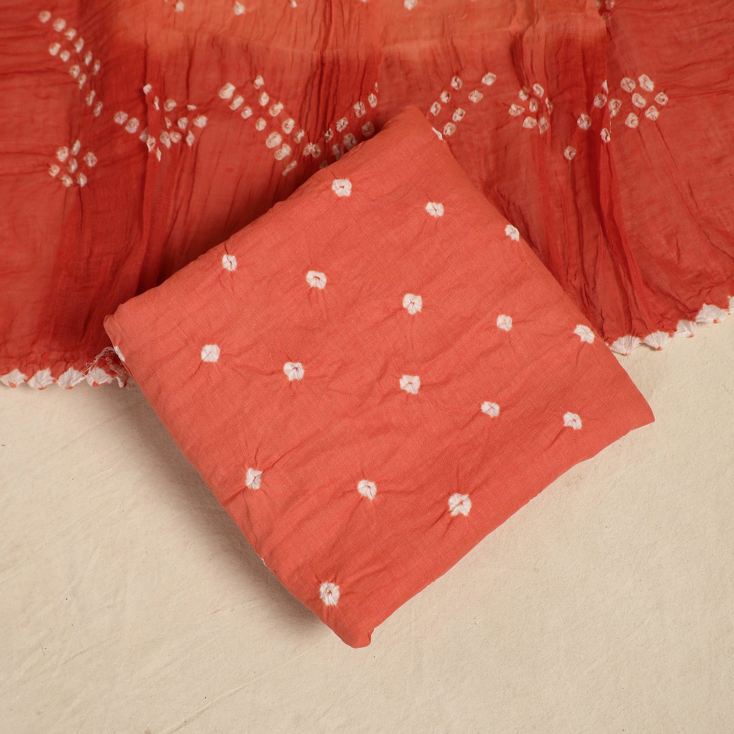 3pc Kutch Tie-Dye Satin Cotton Bandhani Dress Material