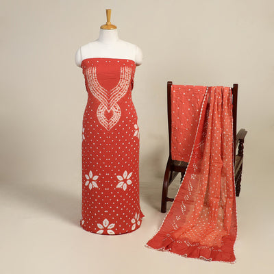 3pc Kutch Tie-Dye Satin Cotton Bandhani Dress Material