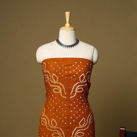 3pc kutch tie-dye satin cotton unstitched bandhani dress