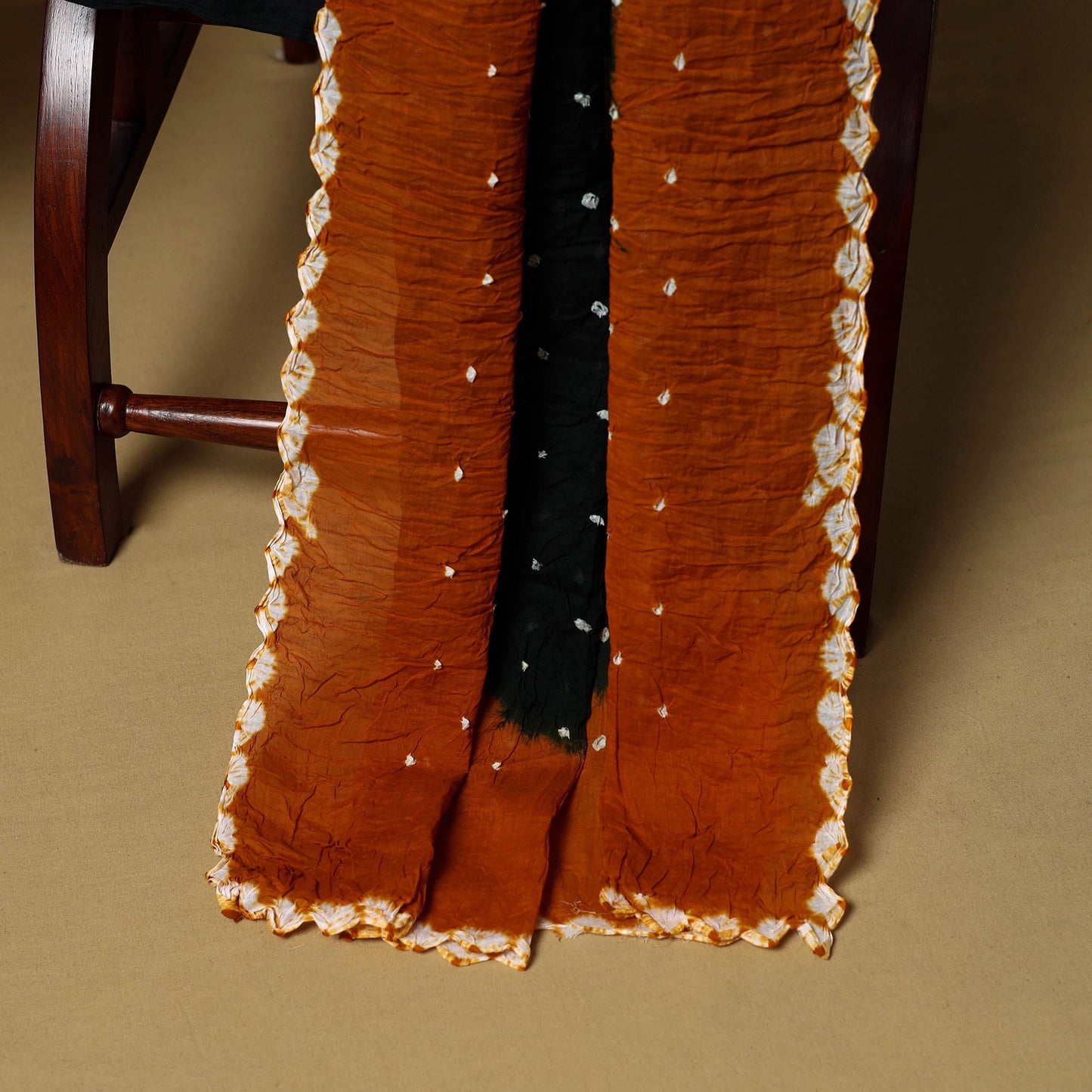 3pc kutch tie-dye satin cotton unstitched bandhani dress