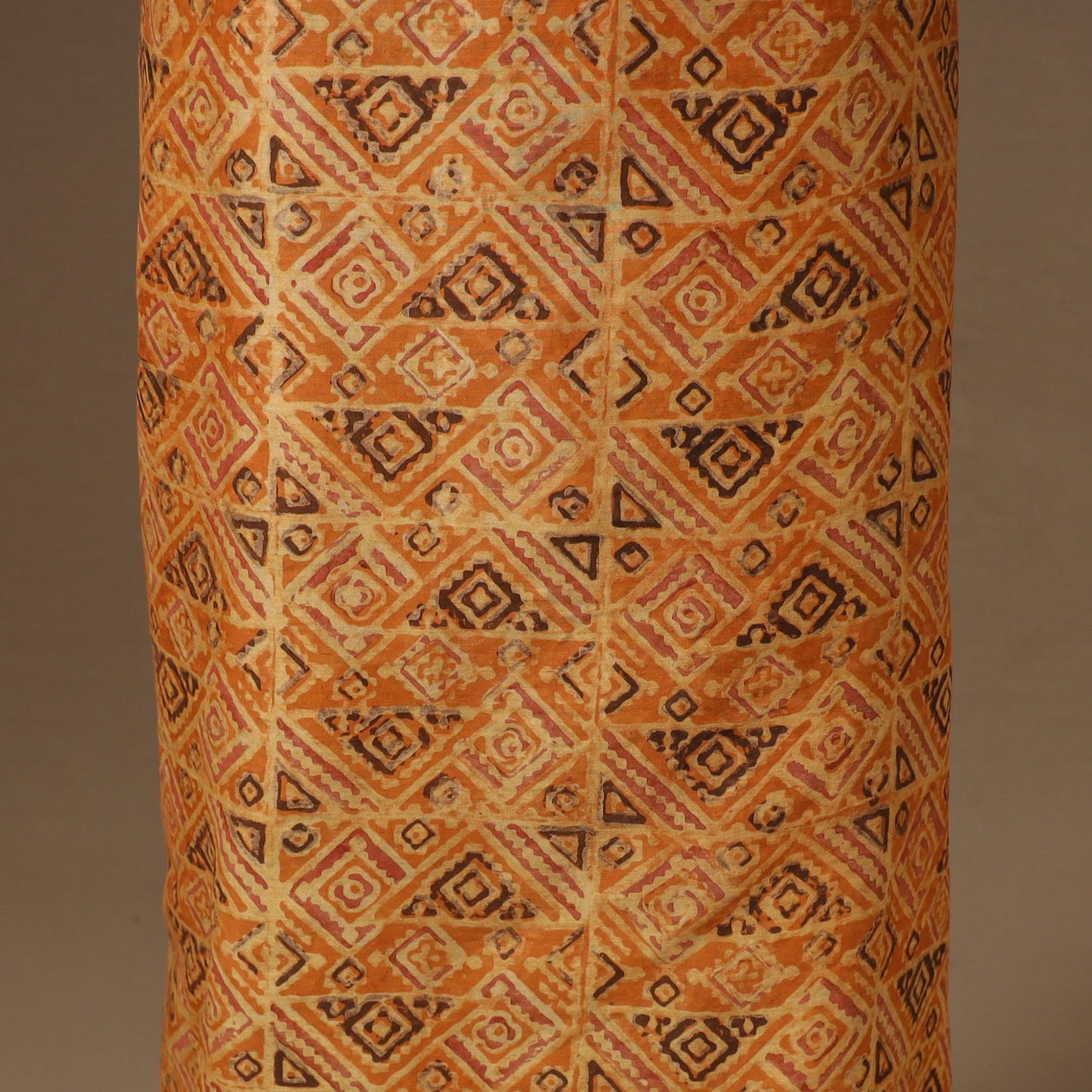 Orange 3pc Natural Dyed Maheshwari Silk Unstitched Vanaspati Jahota Dress Material