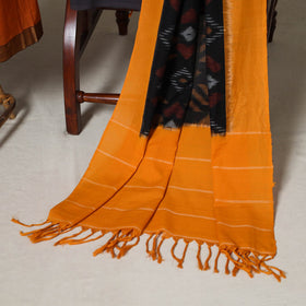 Orange - 3pc unstitched plain dress material with jewellery