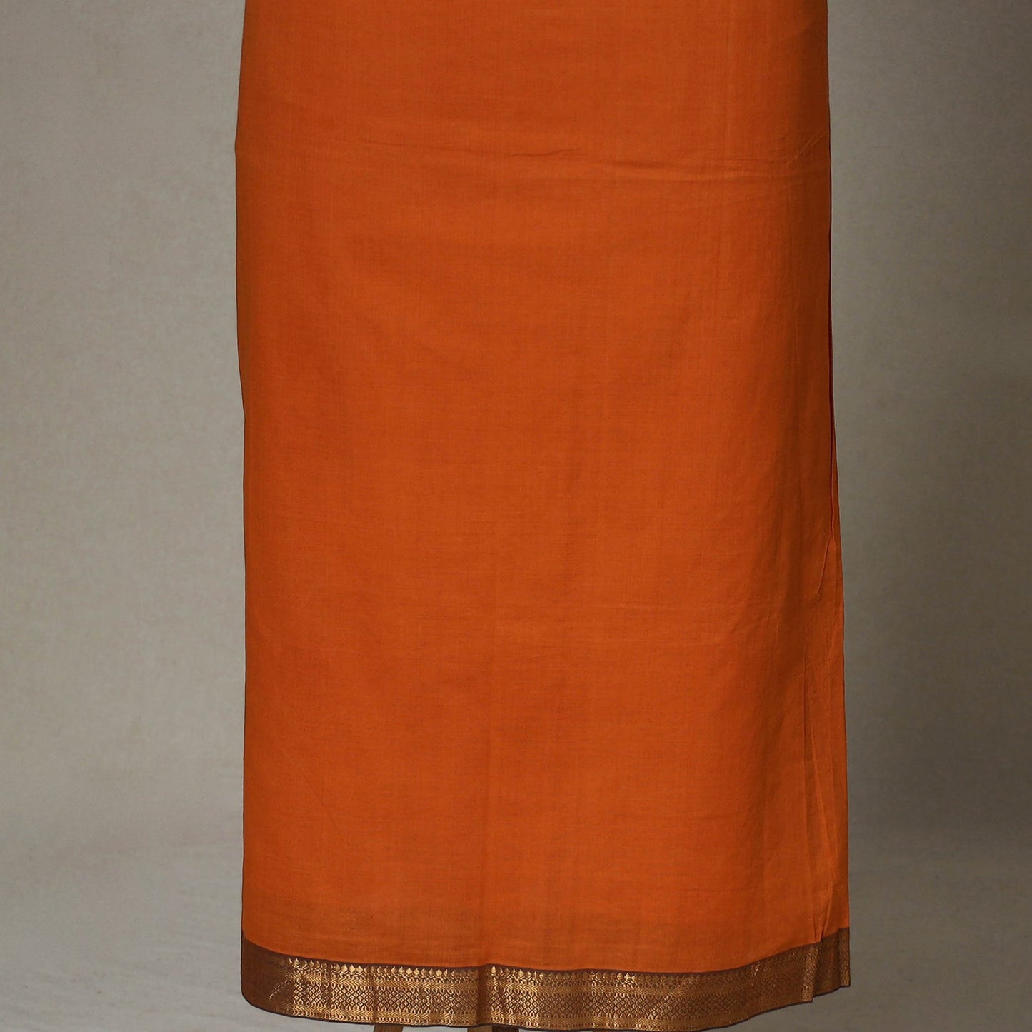 Orange - 3pc unstitched plain dress material with jewellery