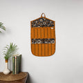 Orange - 4 pockets handcrafted cotton wall hanging letter