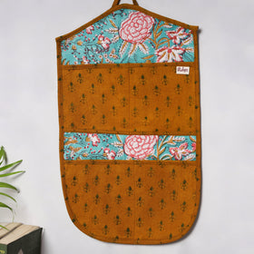 Orange - 4 pockets handcrafted cotton wall hanging letter