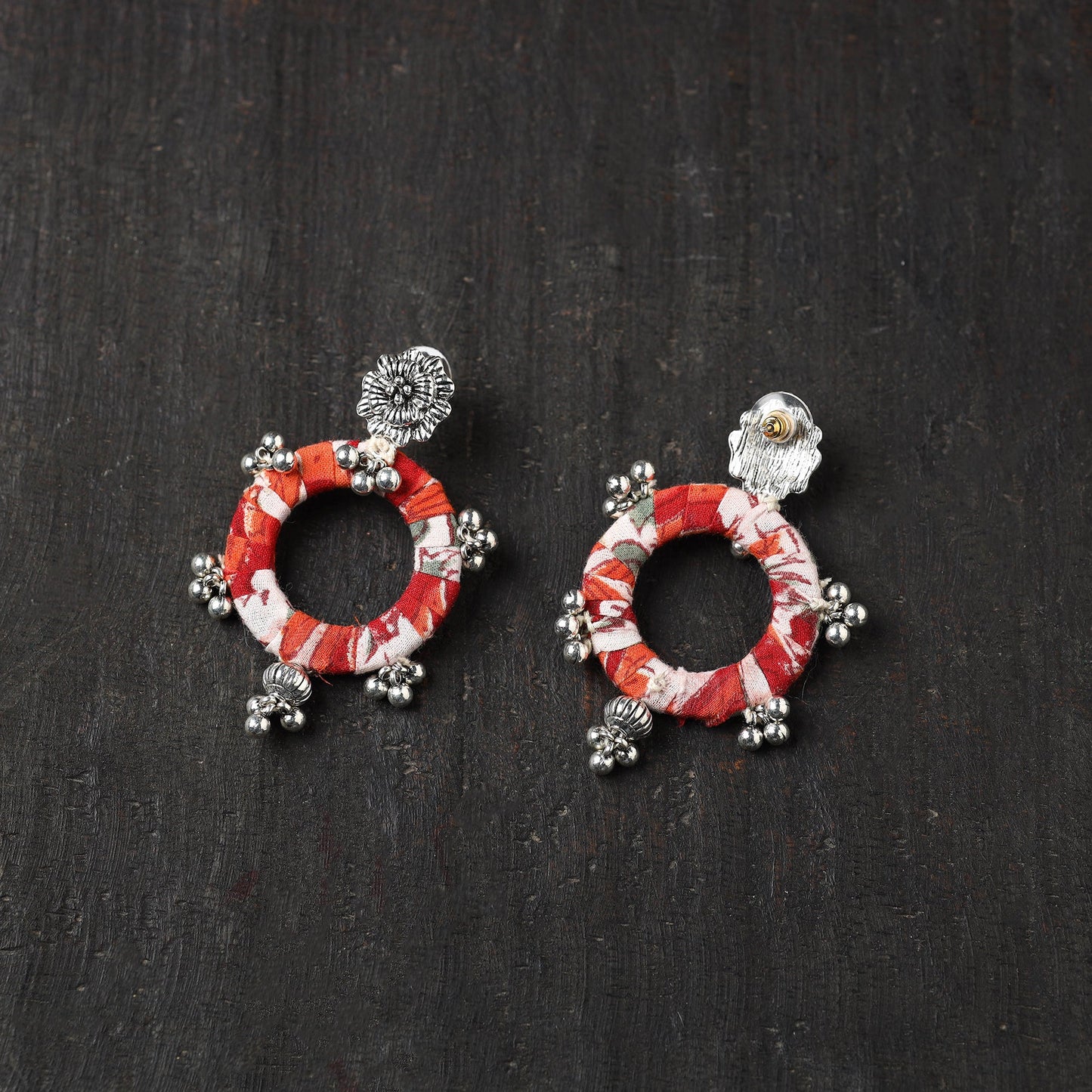 Orange - ayat gs fabart handmade earrings - handcrafted