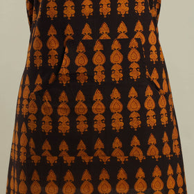 Orange Bagh Block Print Cotton Apron with Pocket