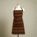 Orange Bagh Block Print Cotton Apron with Pocket