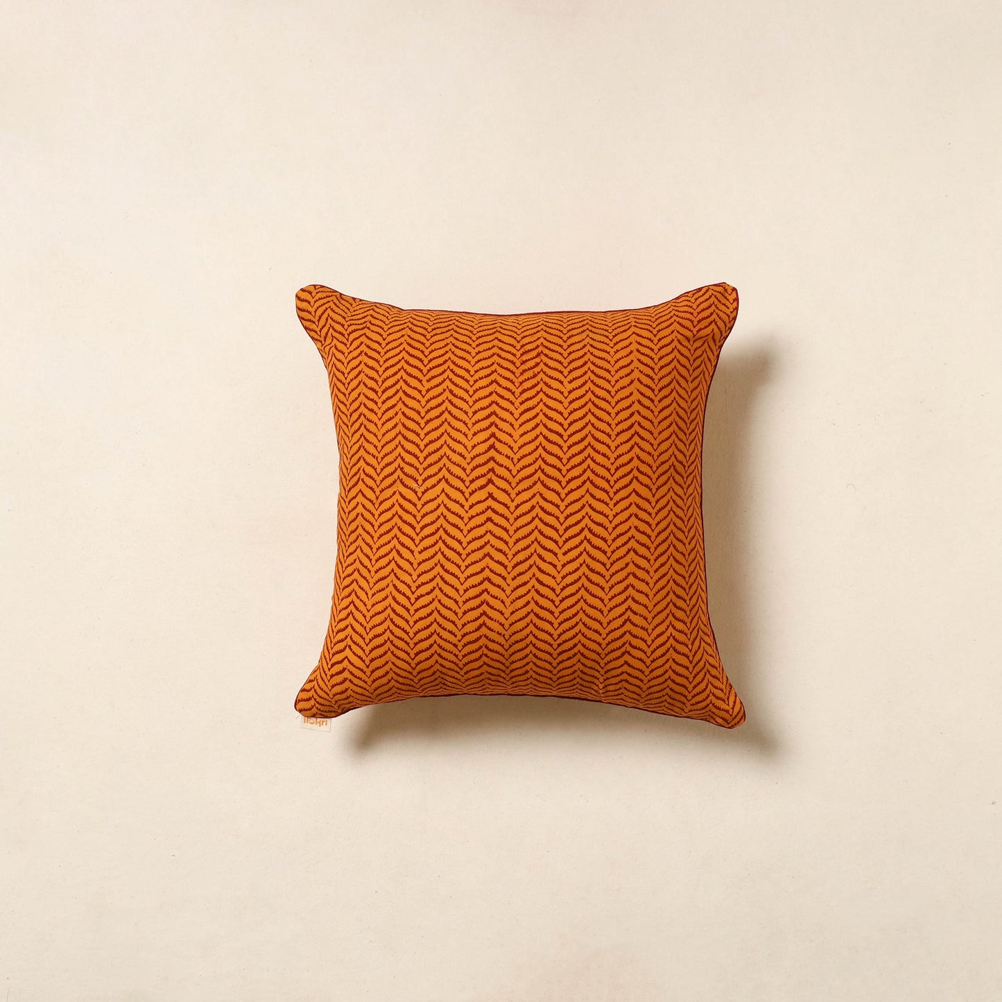 Orange - bagh cotton cushion cover 26 - handcrafted