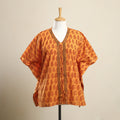 Buy Orange Bagh Block Print Cotton Kaftan 