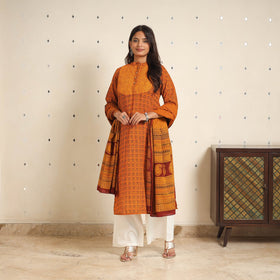 Orange - bagh cotton suit set (set of 2) 04 - handcrafted