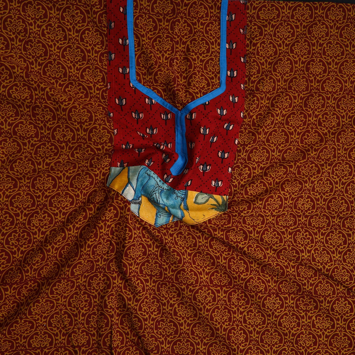 Orange - bagh cotton unstitched kurta material