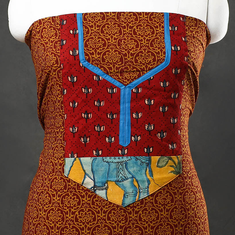 Orange - bagh cotton unstitched kurta material