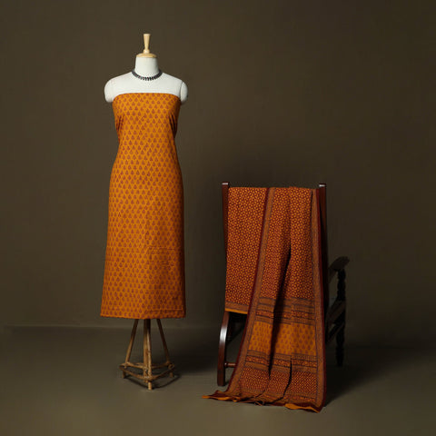 Bagh hand block print natural dyed cotton 3pc unstitched