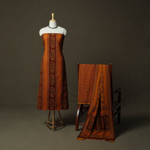 Bagh hand block print natural dyed cotton 3pc unstitched