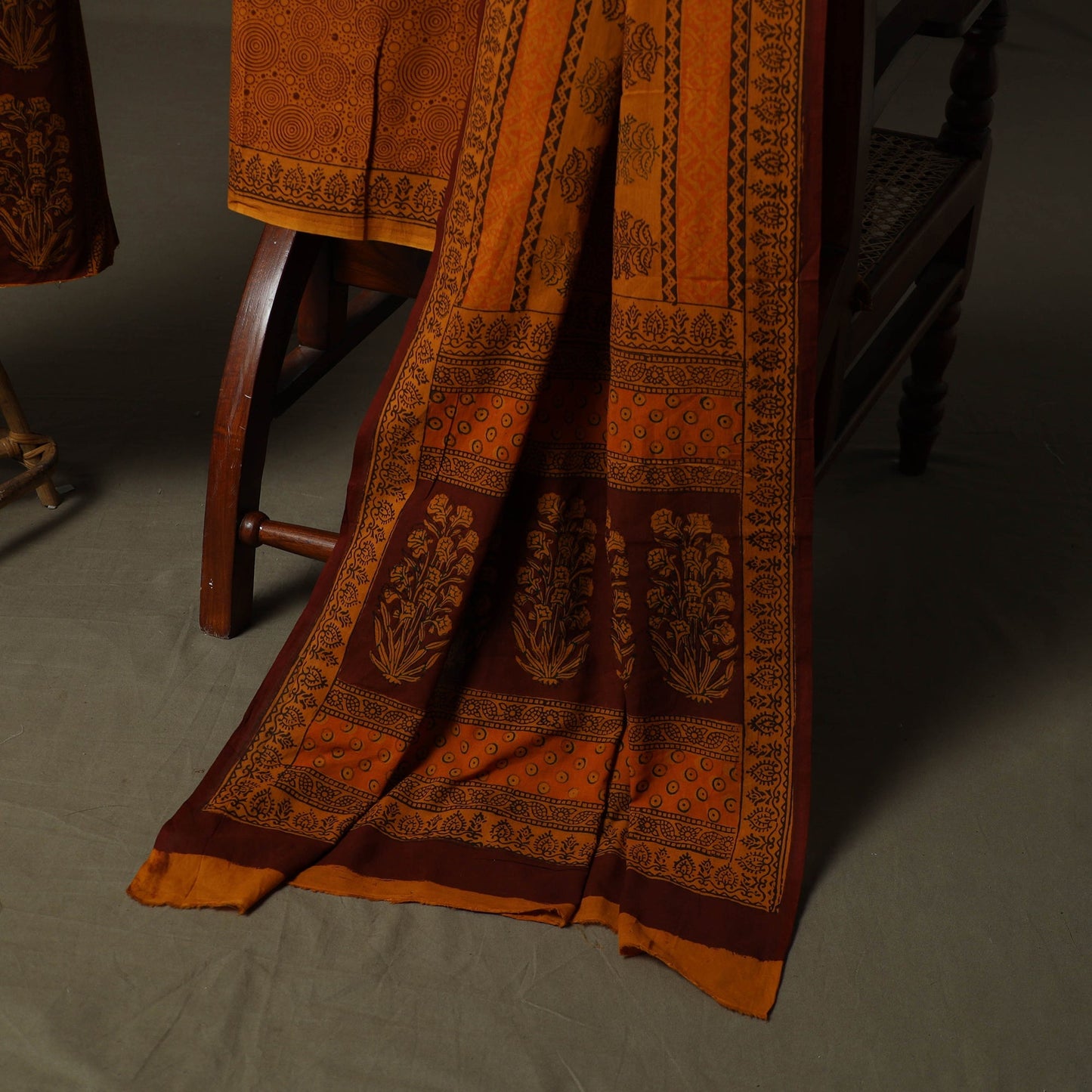 Bagh hand block print natural dyed cotton 3pc unstitched
