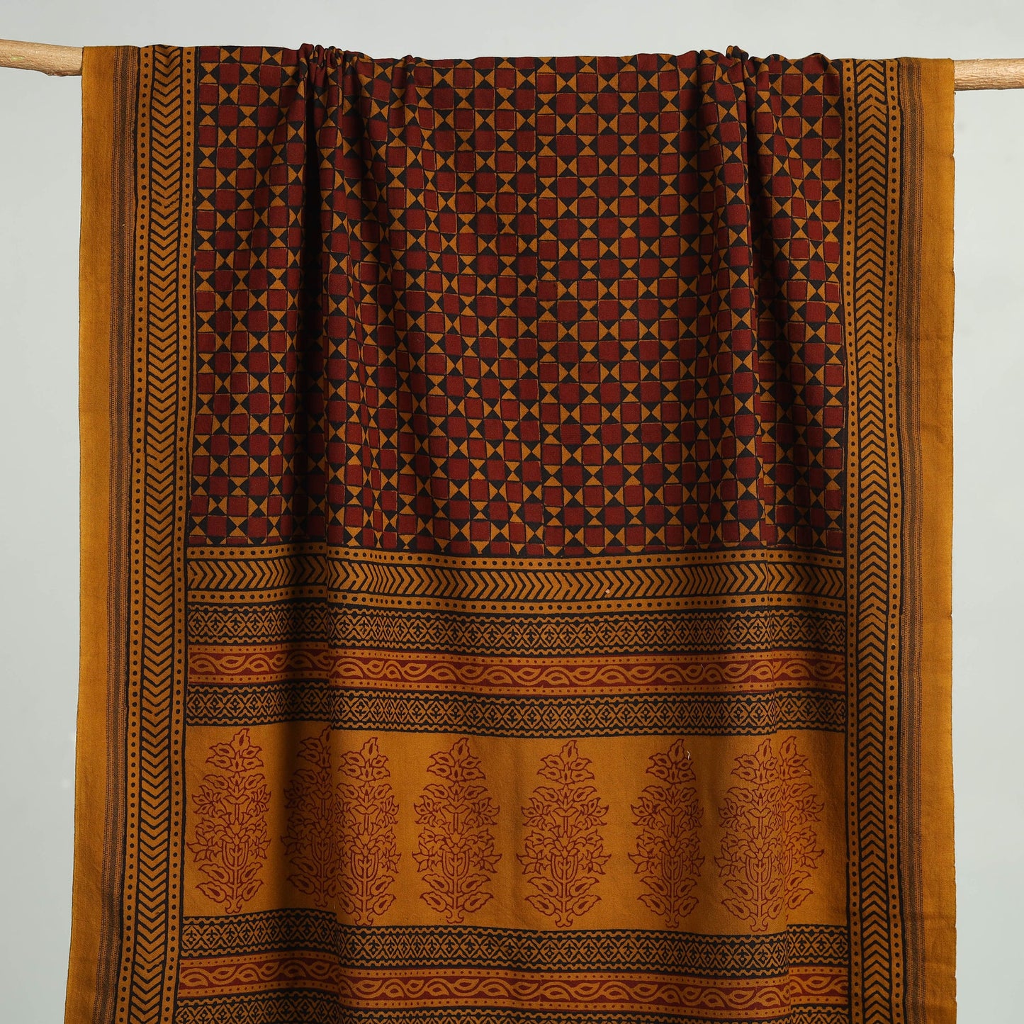 Orange Bagh Hand Block Print Cotton Handloom Towel