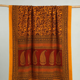 Orange - bagh hand cotton handloom towel 26 - handcrafted