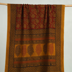 Orange Bagh Hand Block Print Cotton Handloom Towel