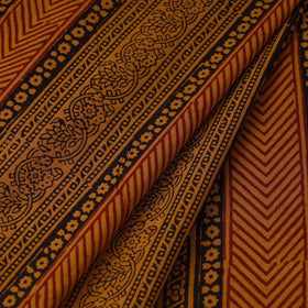 Orange Bagh Hand Block Print Natural Dyed Cotton Fabric
