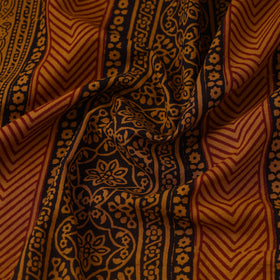 Orange Bagh Hand Block Print Natural Dyed Cotton Fabric