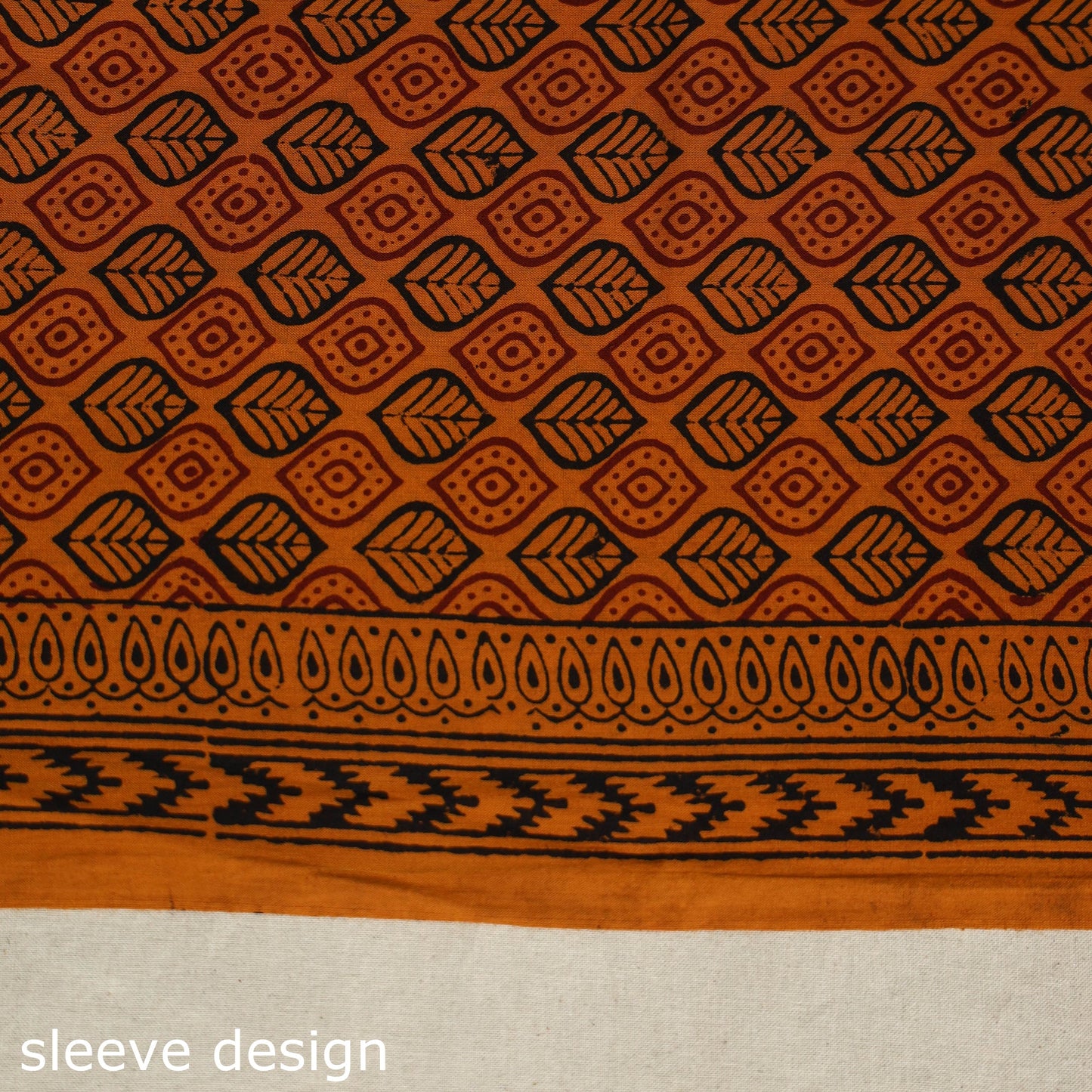 Orange - bagh patchwork cotton unstitched kurta material