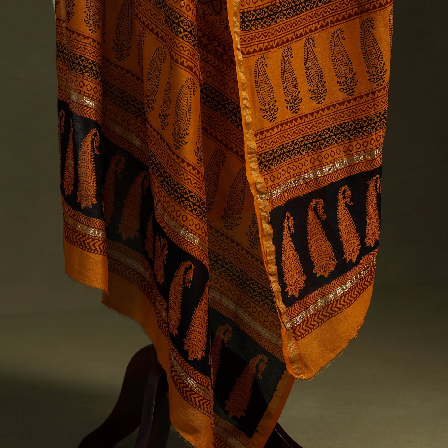 Buy Bagh Block Printed Chanderi Silk Dupatta 49 Online at iTokri.com