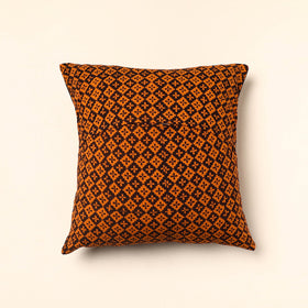 Orange - Bagh Block Printed Cotton Cushion Cover (16 x 16 in) 19