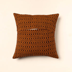 Orange - Bagh Block Printed Cotton Cushion Cover (16 x 16 in) 40