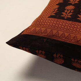 Orange Bagh Block Printed Cotton Cushion Cover