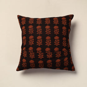 Orange Bagh Block Printed Cotton Cushion Cover