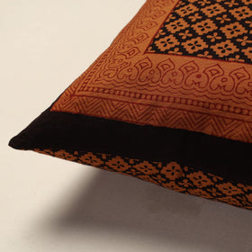 Orange Bagh Block Printed Cotton Cushion Cover