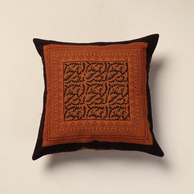 Orange Bagh Block Printed Cotton Cushion Cover