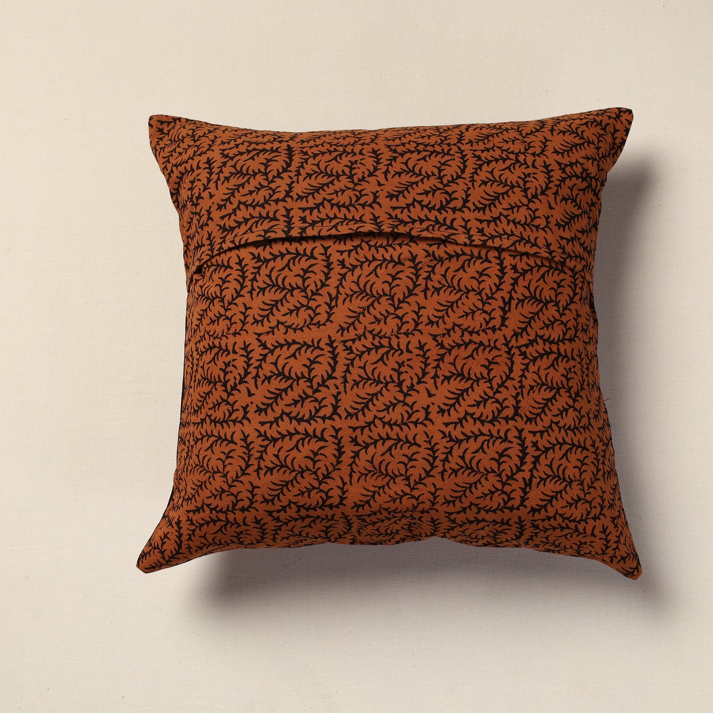 Orange Bagh Block Printed Cotton Cushion Cover