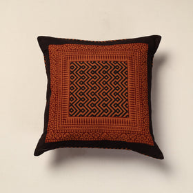Orange Bagh Block Printed Cotton Cushion Cover