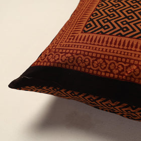 Orange Bagh Block Printed Cotton Cushion Cover