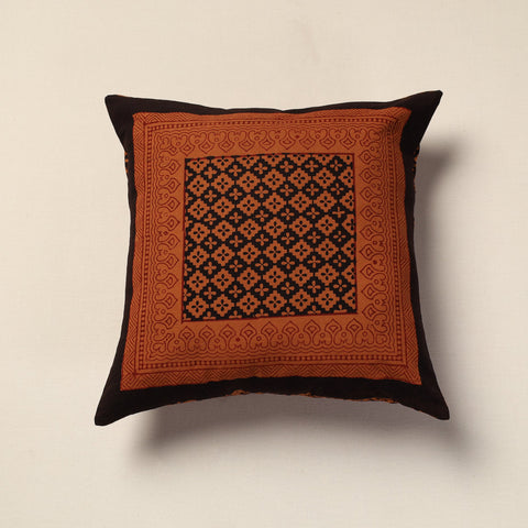 Orange Bagh Block Printed Cotton Cushion Cover