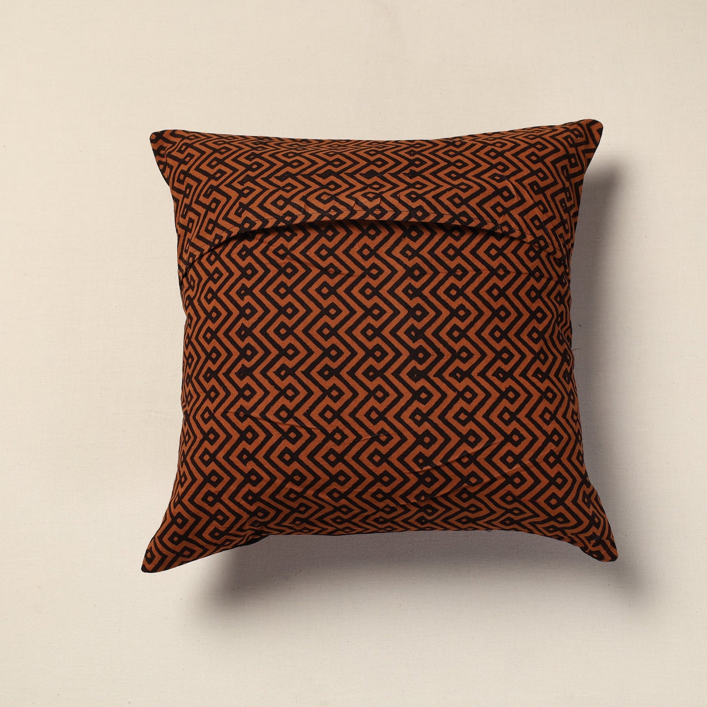 Orange Bagh Block Printed Cotton Cushion Cover