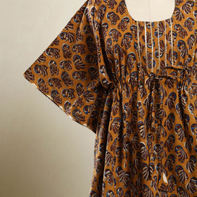 Orange - bagh cotton kaftan (short) 71 - handcrafted