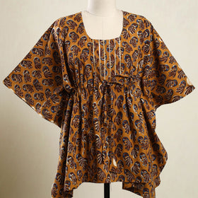 Orange - bagh cotton kaftan (short) 71 - handcrafted